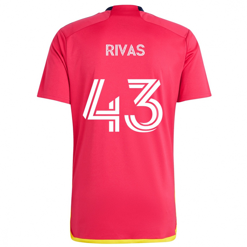 Niño Fútbol Camiseta Sergio Rivas #43 Rojo Azul 1ª Equipación 2024/25 Argentina