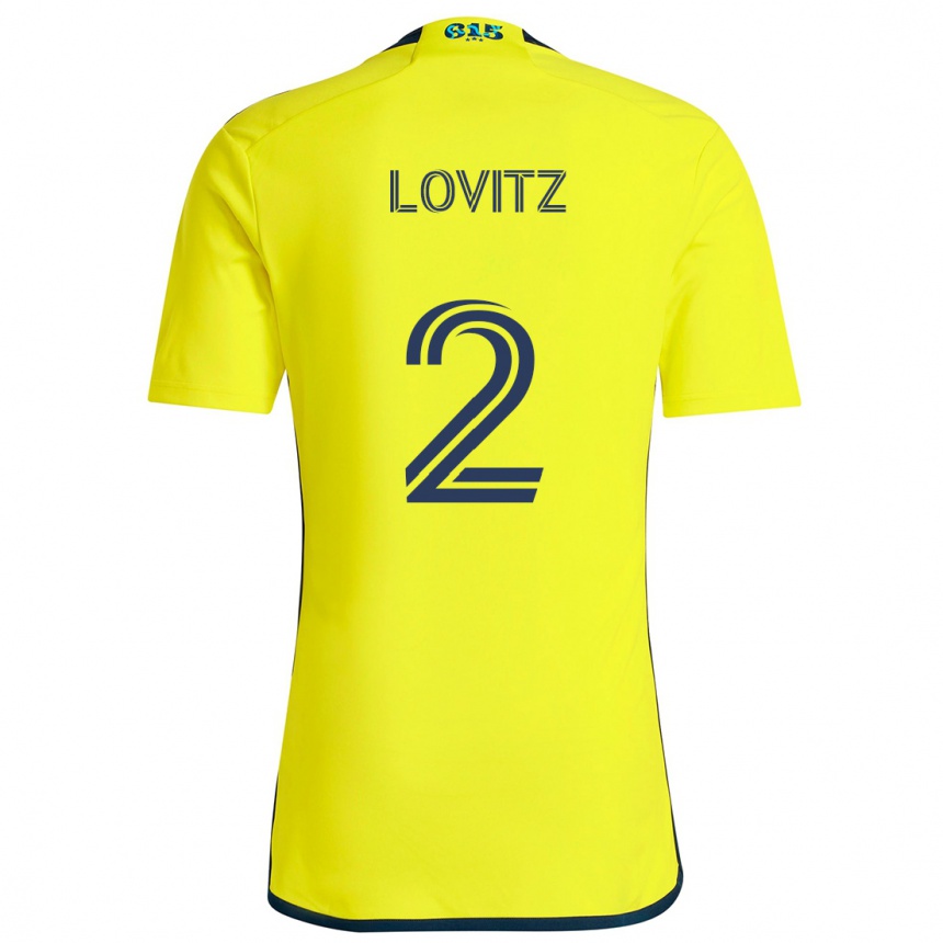 Niño Fútbol Camiseta Daniel Lovitz #2 Amarillo Azul 1ª Equipación 2024/25 Argentina