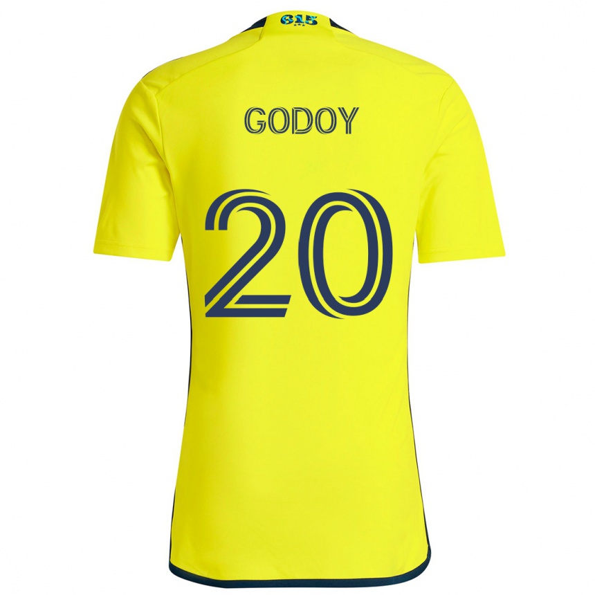 Niño Fútbol Camiseta Aníbal Godoy #20 Amarillo Azul 1ª Equipación 2024/25 Argentina