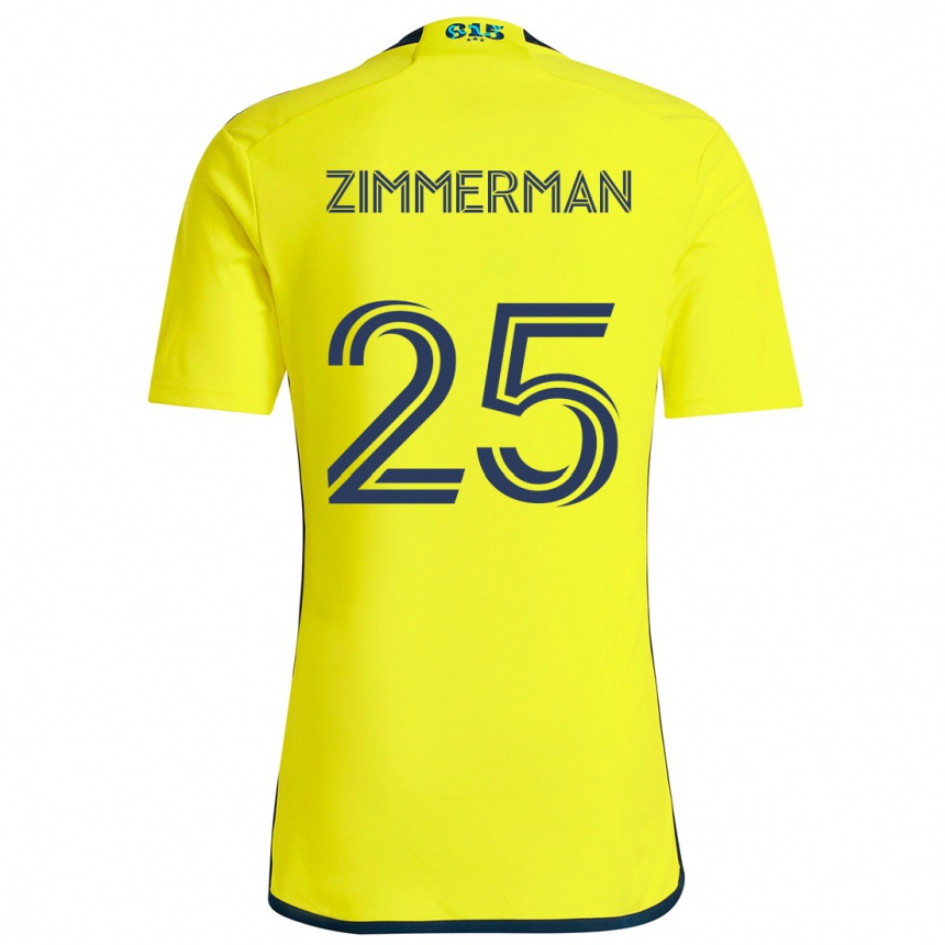 Niño Fútbol Camiseta Walker Zimmerman #25 Amarillo Azul 1ª Equipación 2024/25 Argentina