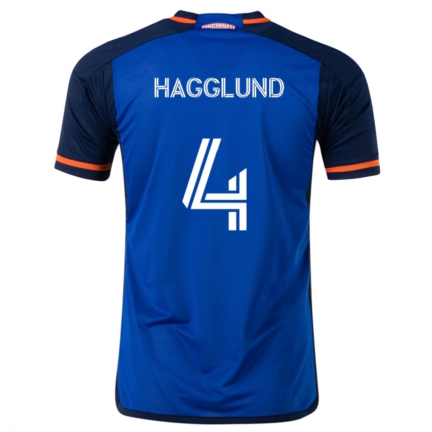 Niño Fútbol Camiseta Nick Hagglund #4 Azul Blanco 1ª Equipación 2024/25 Argentina