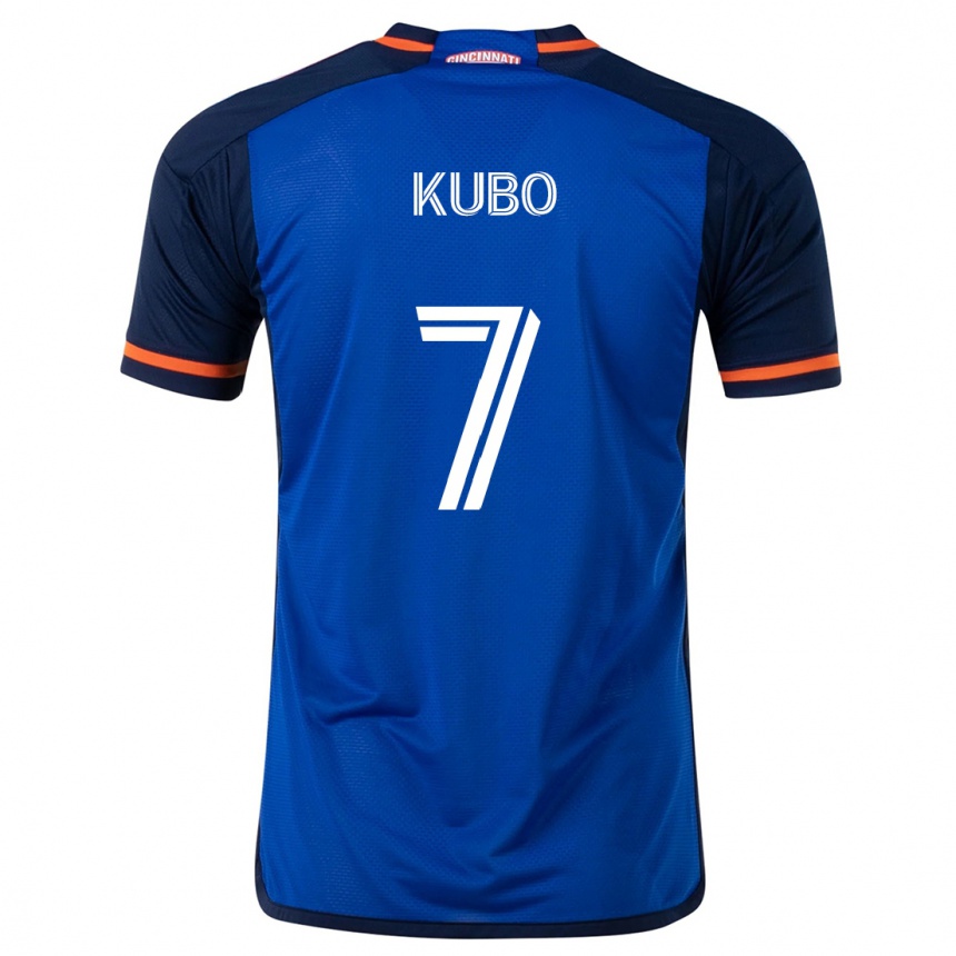 Niño Fútbol Camiseta Yuya Kubo #7 Azul Blanco 1ª Equipación 2024/25 Argentina