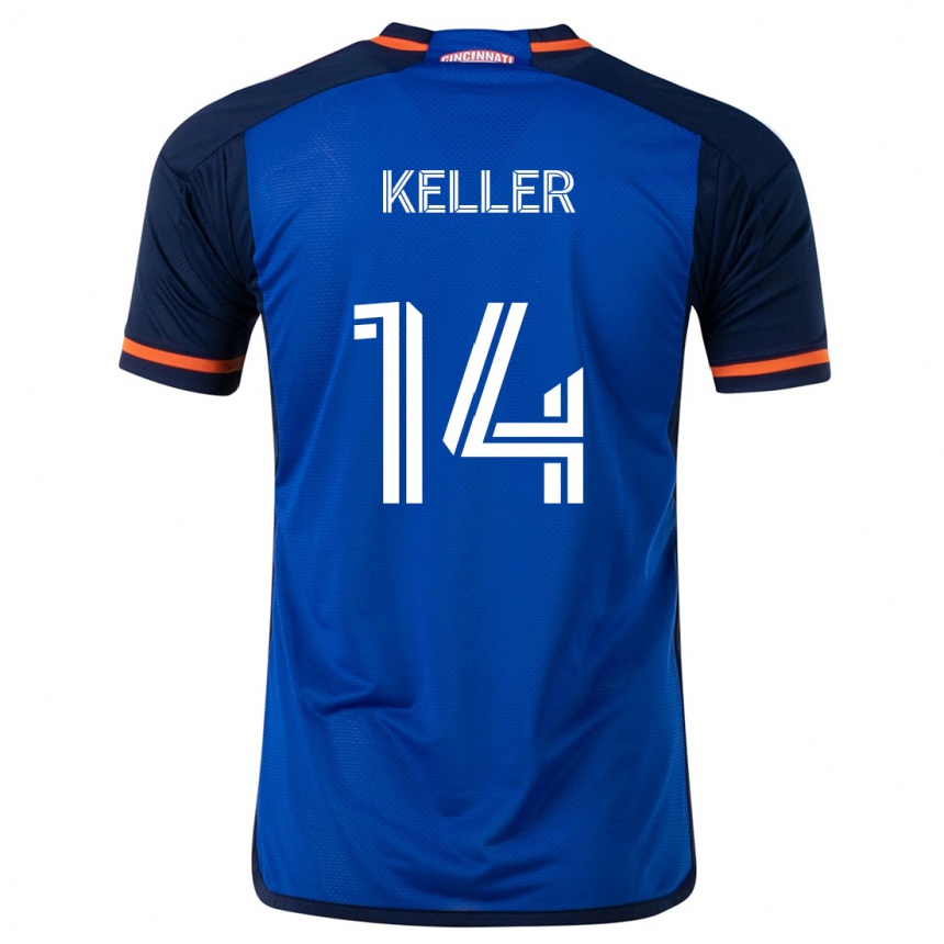 Niño Fútbol Camiseta Kipp Keller #14 Azul Blanco 1ª Equipación 2024/25 Argentina