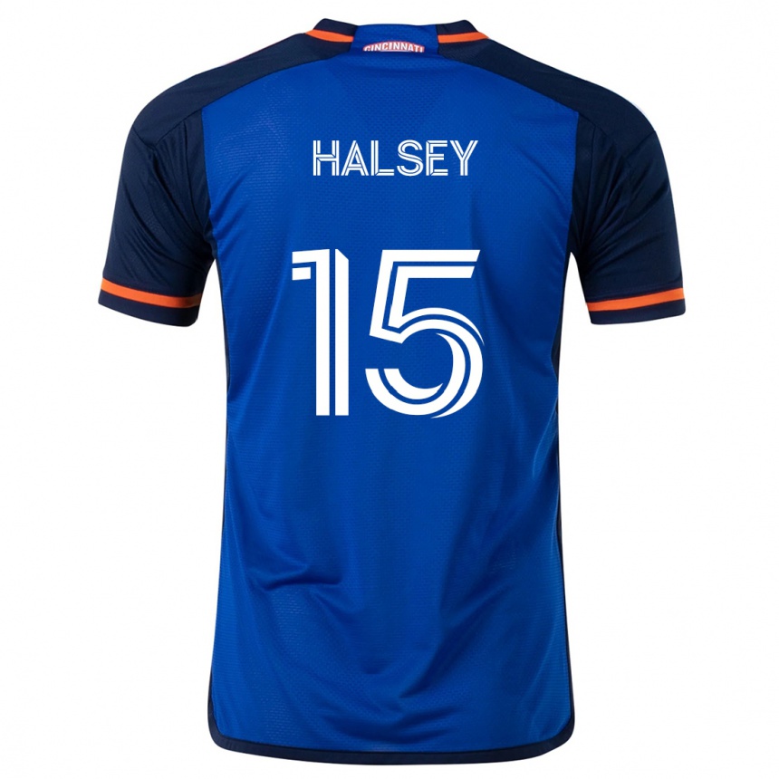 Niño Fútbol Camiseta Bret Halsey #15 Azul Blanco 1ª Equipación 2024/25 Argentina