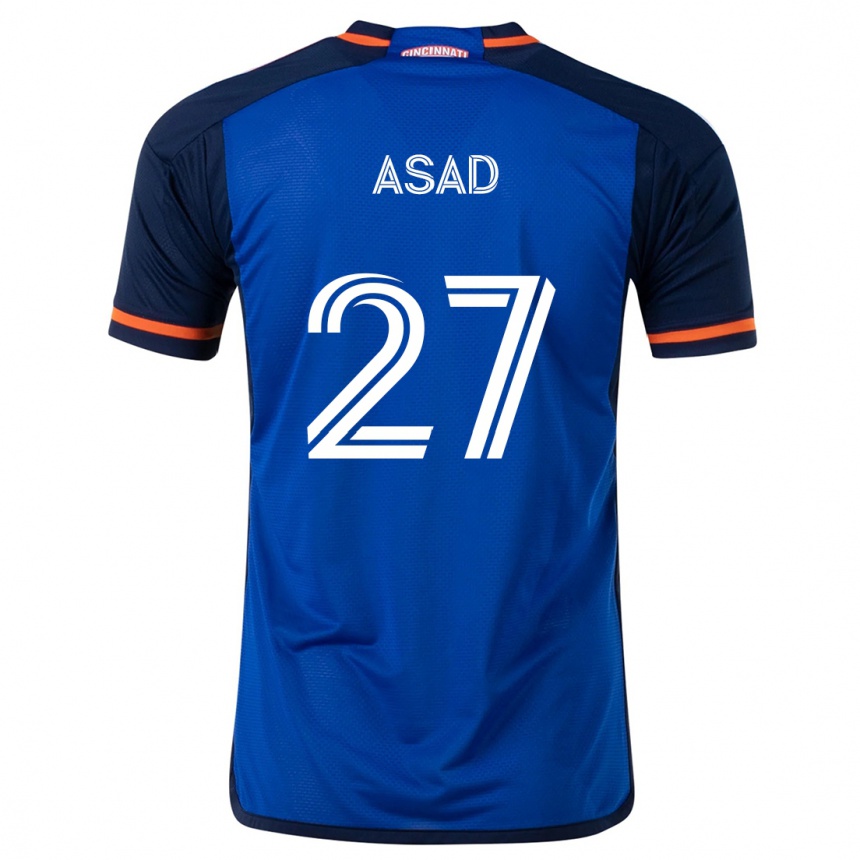 Niño Fútbol Camiseta Yamil Asad #27 Azul Blanco 1ª Equipación 2024/25 Argentina