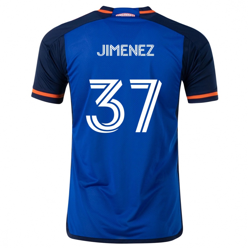 Niño Fútbol Camiseta Stiven Jimenez #37 Azul Blanco 1ª Equipación 2024/25 Argentina