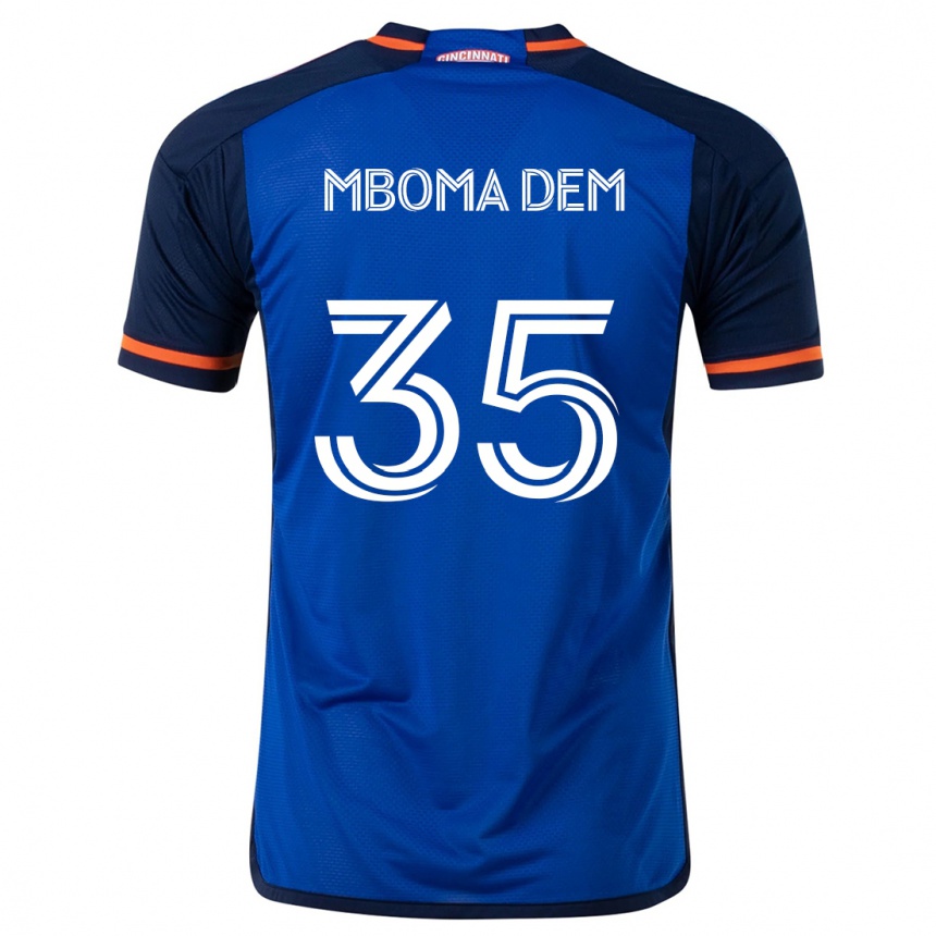 Niño Fútbol Camiseta Kenji Mboma Dem #35 Azul Blanco 1ª Equipación 2024/25 Argentina