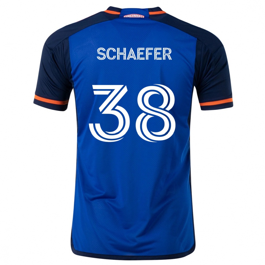 Niño Fútbol Camiseta Brian Schaefer #38 Azul Blanco 1ª Equipación 2024/25 Argentina