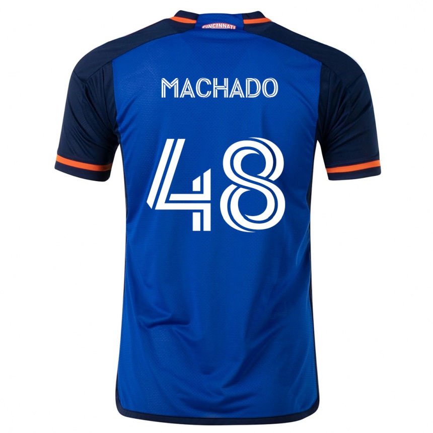 Niño Fútbol Camiseta Juan Machado #48 Azul Blanco 1ª Equipación 2024/25 Argentina