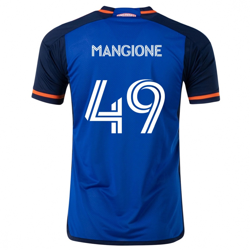 Niño Fútbol Camiseta Peter Mangione #49 Azul Blanco 1ª Equipación 2024/25 Argentina