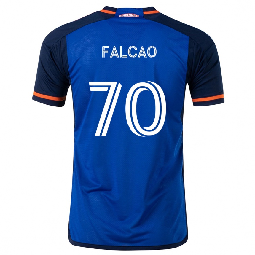 Niño Fútbol Camiseta Kiano Falcao #70 Azul Blanco 1ª Equipación 2024/25 Argentina