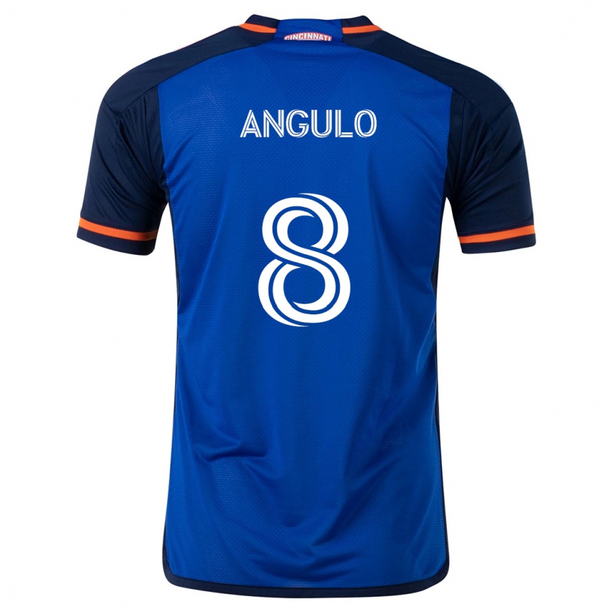 Niño Fútbol Camiseta Marco Angulo #8 Azul Blanco 1ª Equipación 2024/25 Argentina