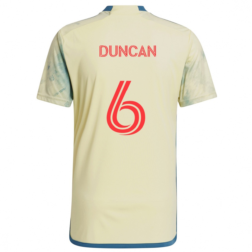 Niño Fútbol Camiseta Kyle Duncan #6 Amarillo Rojo Azul 1ª Equipación 2024/25 Argentina