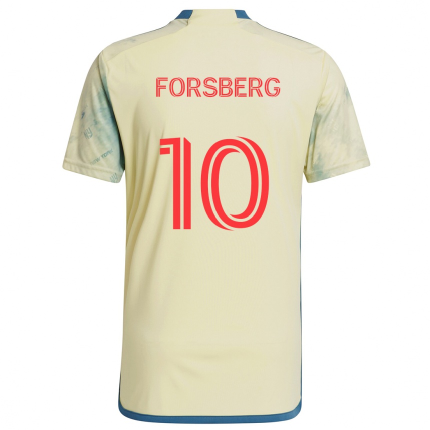 Niño Fútbol Camiseta Emil Forsberg #10 Amarillo Rojo Azul 1ª Equipación 2024/25 Argentina