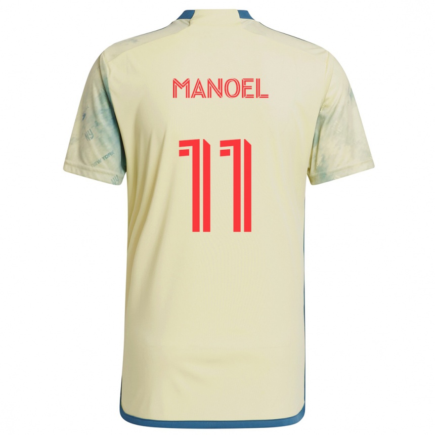 Niño Fútbol Camiseta Elias Manoel #11 Amarillo Rojo Azul 1ª Equipación 2024/25 Argentina