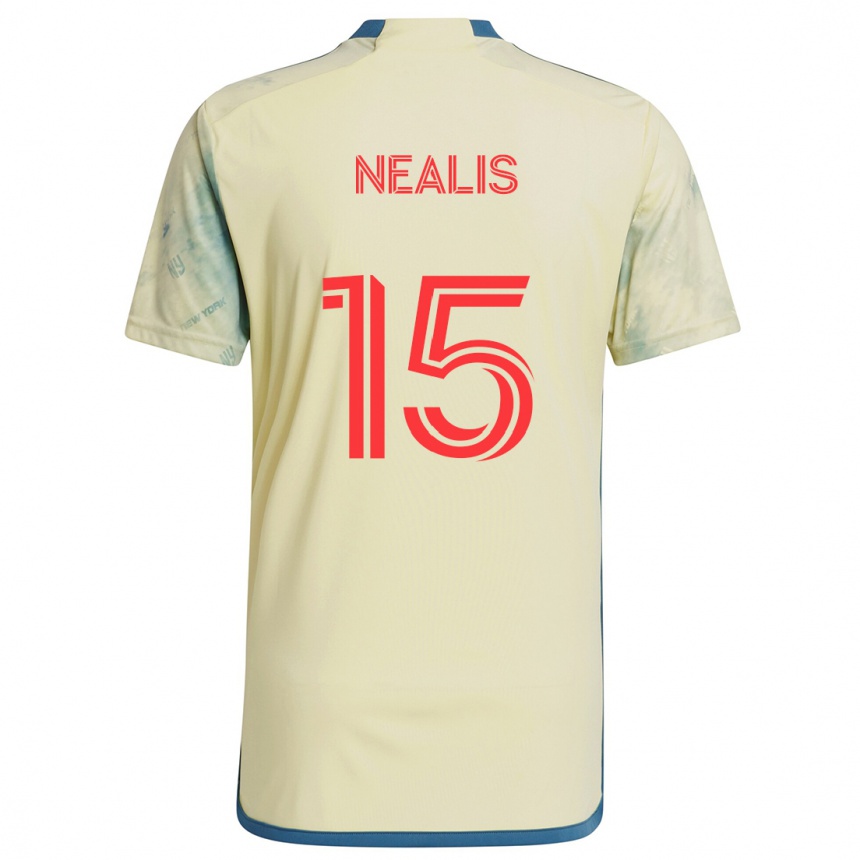 Niño Fútbol Camiseta Sean Nealis #15 Amarillo Rojo Azul 1ª Equipación 2024/25 Argentina