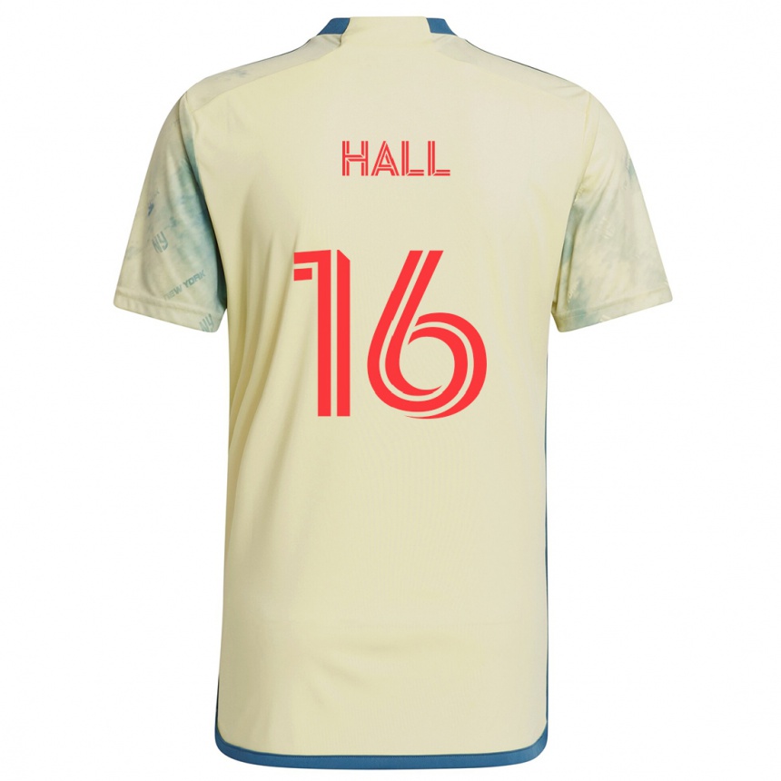 Niño Fútbol Camiseta Julian Hall #16 Amarillo Rojo Azul 1ª Equipación 2024/25 Argentina