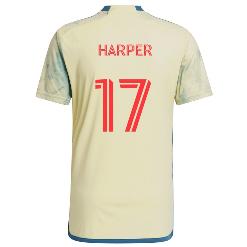 Niño Fútbol Camiseta Cameron Harper #17 Amarillo Rojo Azul 1ª Equipación 2024/25 Argentina