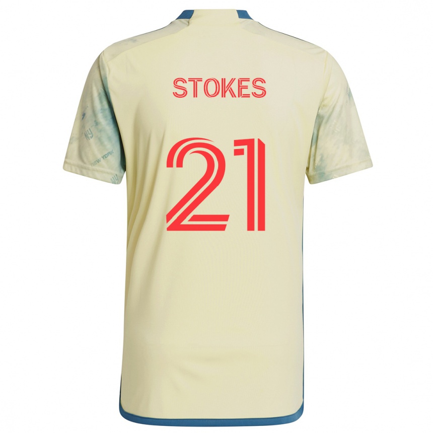 Niño Fútbol Camiseta Aidan Stokes #21 Amarillo Rojo Azul 1ª Equipación 2024/25 Argentina