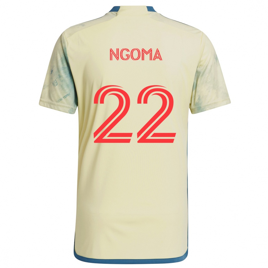 Niño Fútbol Camiseta Serge Ngoma #22 Amarillo Rojo Azul 1ª Equipación 2024/25 Argentina