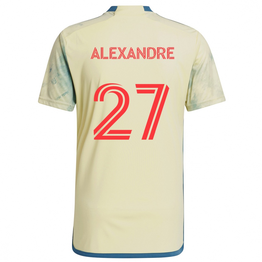 Niño Fútbol Camiseta Davi Alexandre #27 Amarillo Rojo Azul 1ª Equipación 2024/25 Argentina