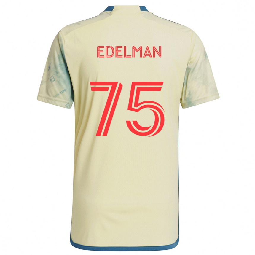 Niño Fútbol Camiseta Daniel Edelman #75 Amarillo Rojo Azul 1ª Equipación 2024/25 Argentina