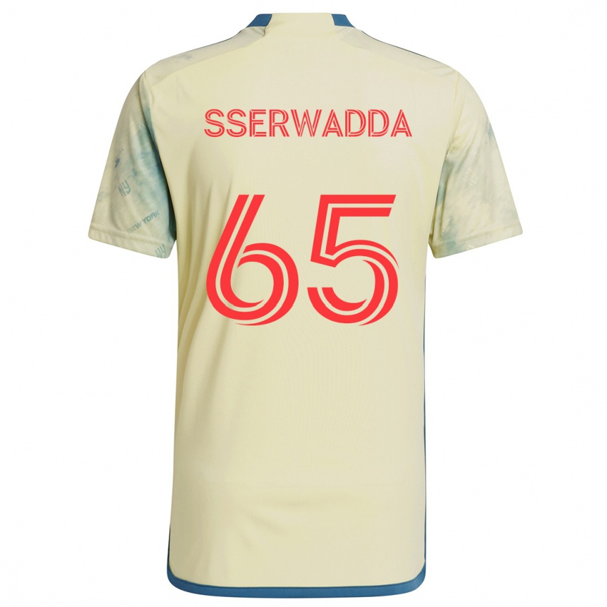 Niño Fútbol Camiseta Steven Sserwadda #65 Amarillo Rojo Azul 1ª Equipación 2024/25 Argentina