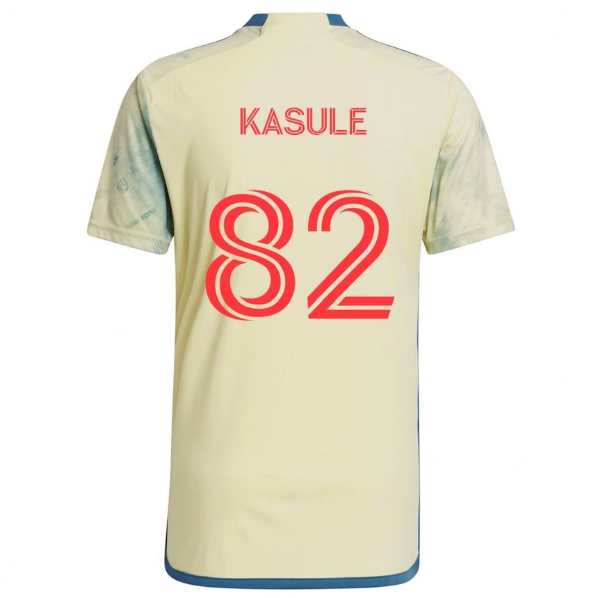 Niño Fútbol Camiseta Ibrahim Kasule #82 Amarillo Rojo Azul 1ª Equipación 2024/25 Argentina