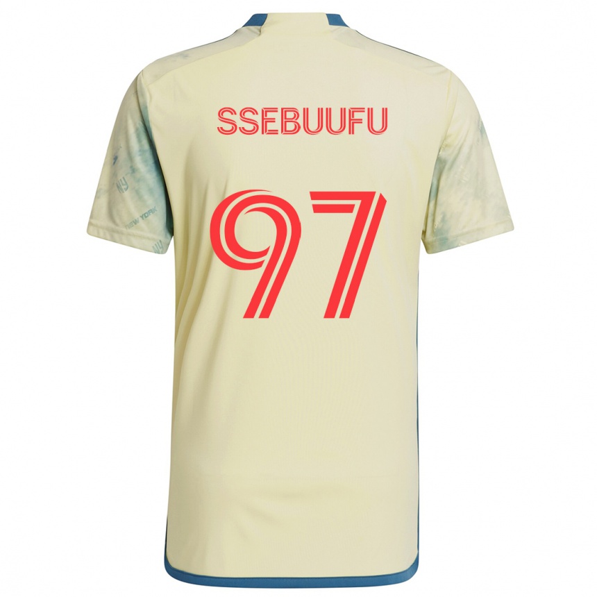 Niño Fútbol Camiseta Frank Ssebuufu #97 Amarillo Rojo Azul 1ª Equipación 2024/25 Argentina