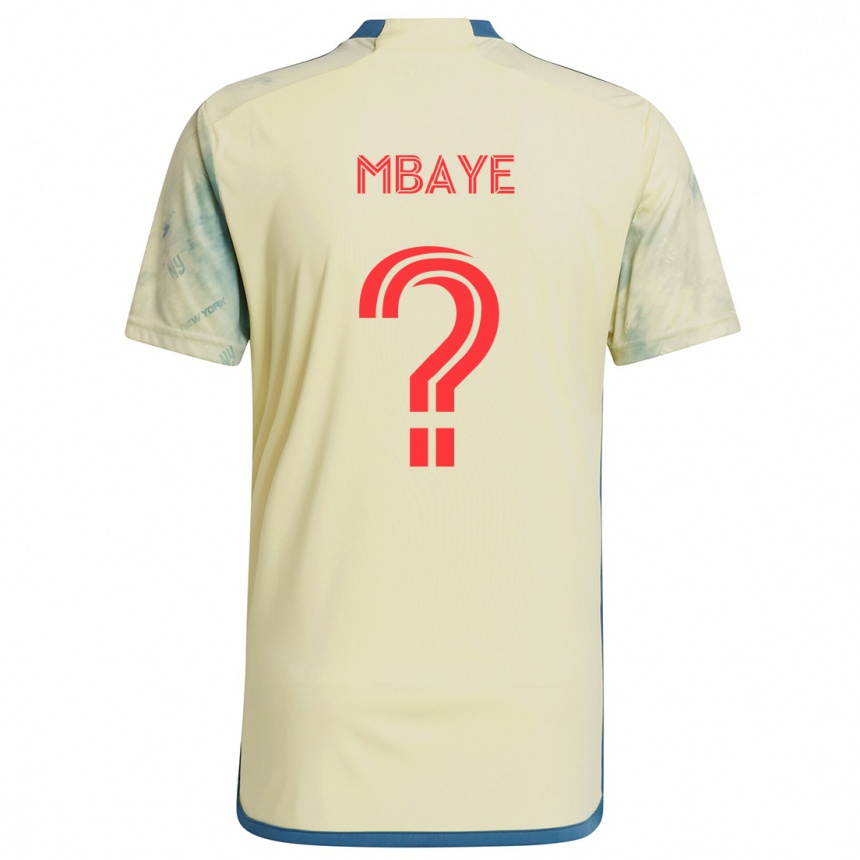 Niño Fútbol Camiseta Astin Mbaye #0 Amarillo Rojo Azul 1ª Equipación 2024/25 Argentina