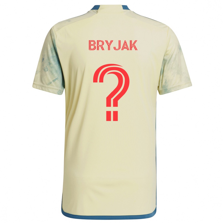 Niño Fútbol Camiseta Jeffrey Bryjak #0 Amarillo Rojo Azul 1ª Equipación 2024/25 Argentina