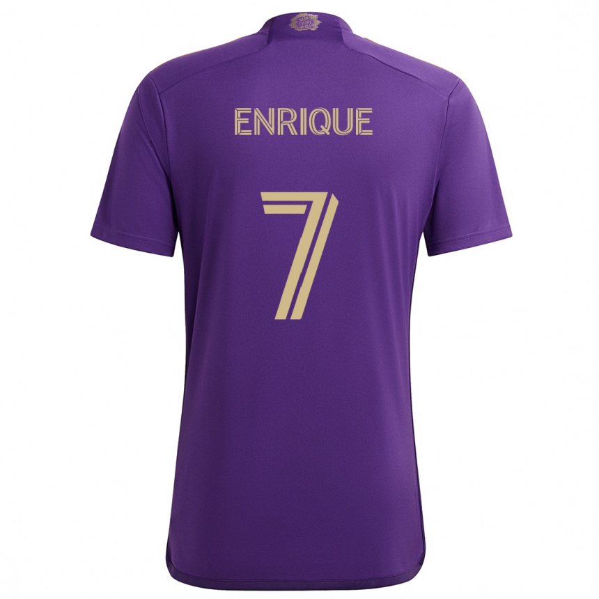 Niño Fútbol Camiseta Ramiro Enrique #7 Púrpura Amarillo 1ª Equipación 2024/25 Argentina