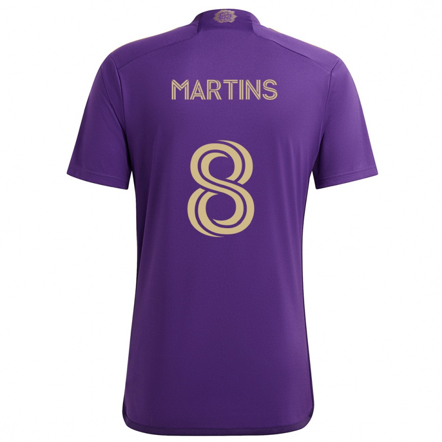 Niño Fútbol Camiseta Felipe Martins #8 Púrpura Amarillo 1ª Equipación 2024/25 Argentina