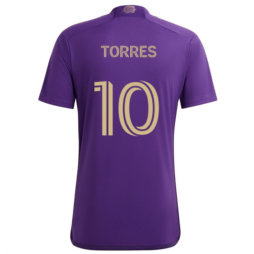 Niño Fútbol Camiseta Facundo Torres #10 Púrpura Amarillo 1ª Equipación 2024/25 Argentina