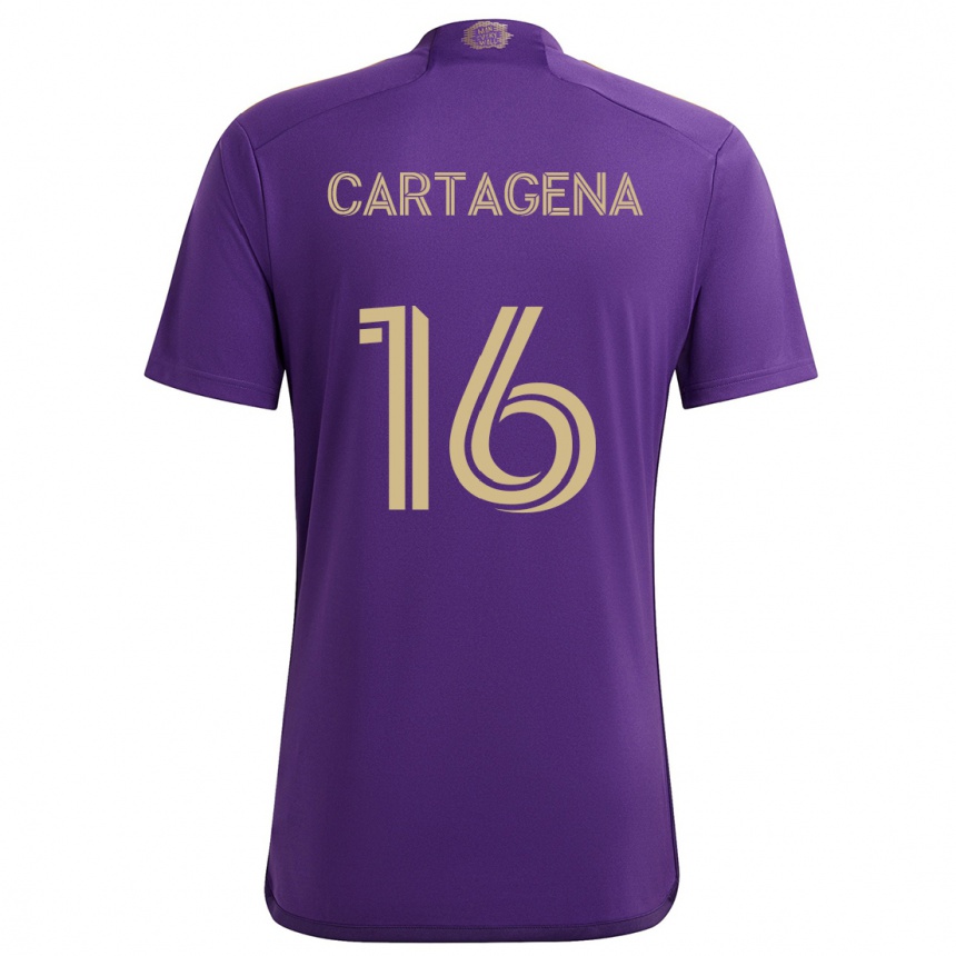 Niño Fútbol Camiseta Wilder Cartagena #16 Púrpura Amarillo 1ª Equipación 2024/25 Argentina