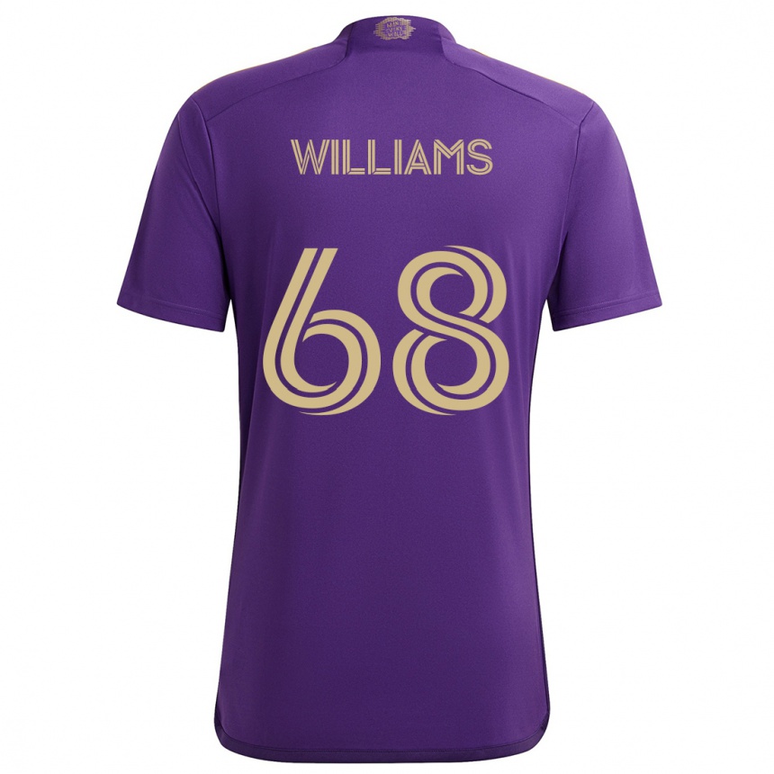 Niño Fútbol Camiseta Thomas Williams #68 Púrpura Amarillo 1ª Equipación 2024/25 Argentina