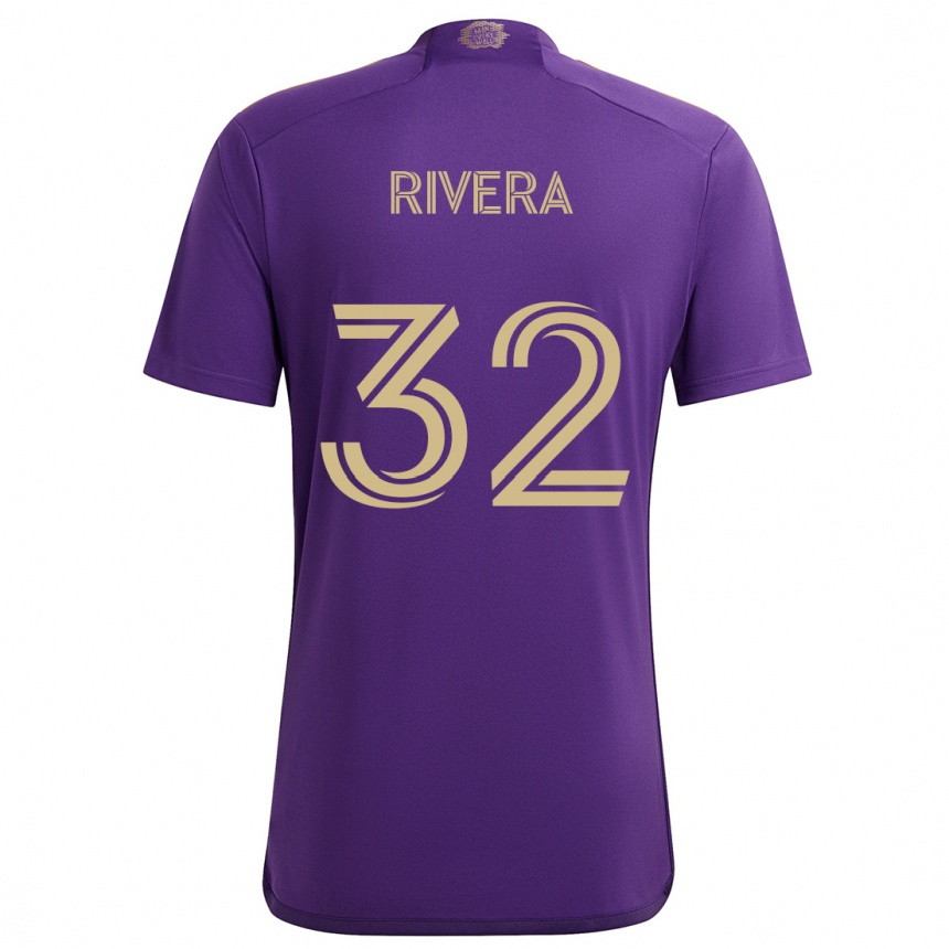 Niño Fútbol Camiseta Wilfredo Rivera #32 Púrpura Amarillo 1ª Equipación 2024/25 Argentina