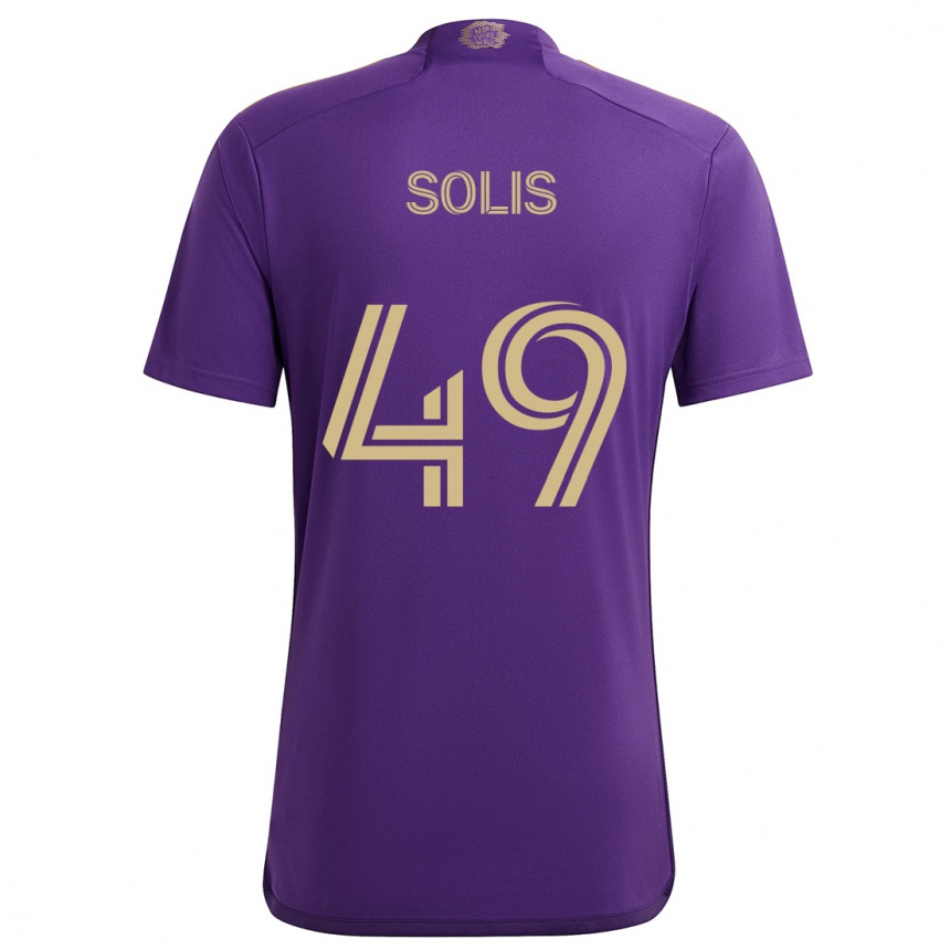 Niño Fútbol Camiseta Jhon Solís #49 Púrpura Amarillo 1ª Equipación 2024/25 Argentina