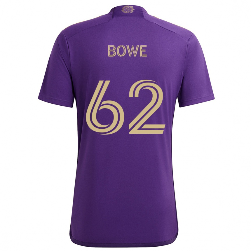 Niño Fútbol Camiseta Thomas Bowe #62 Púrpura Amarillo 1ª Equipación 2024/25 Argentina