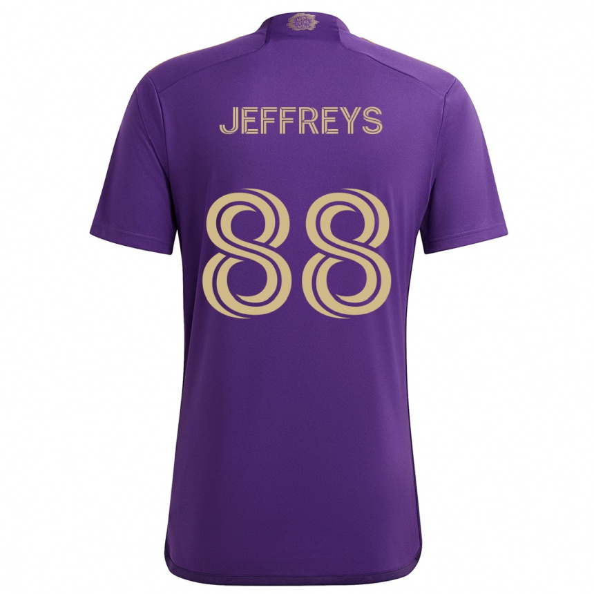 Niño Fútbol Camiseta Tj Jeffreys #88 Púrpura Amarillo 1ª Equipación 2024/25 Argentina