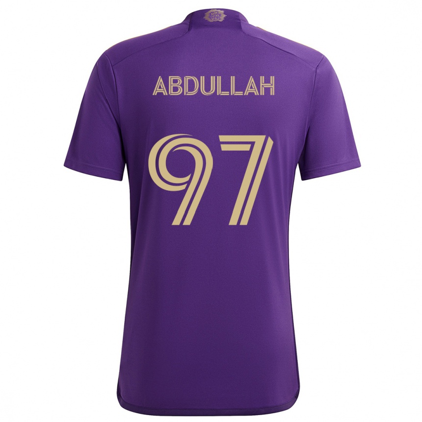 Niño Fútbol Camiseta Majed Abdullah #97 Púrpura Amarillo 1ª Equipación 2024/25 Argentina