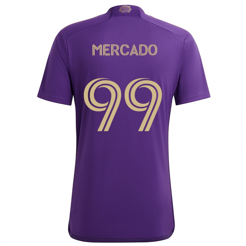 Niño Fútbol Camiseta Carlos Mercado #99 Púrpura Amarillo 1ª Equipación 2024/25 Argentina