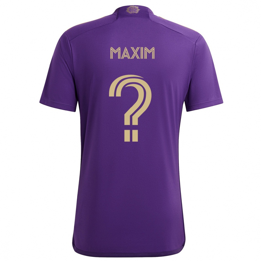 Niño Fútbol Camiseta Luca Maxim #0 Púrpura Amarillo 1ª Equipación 2024/25 Argentina