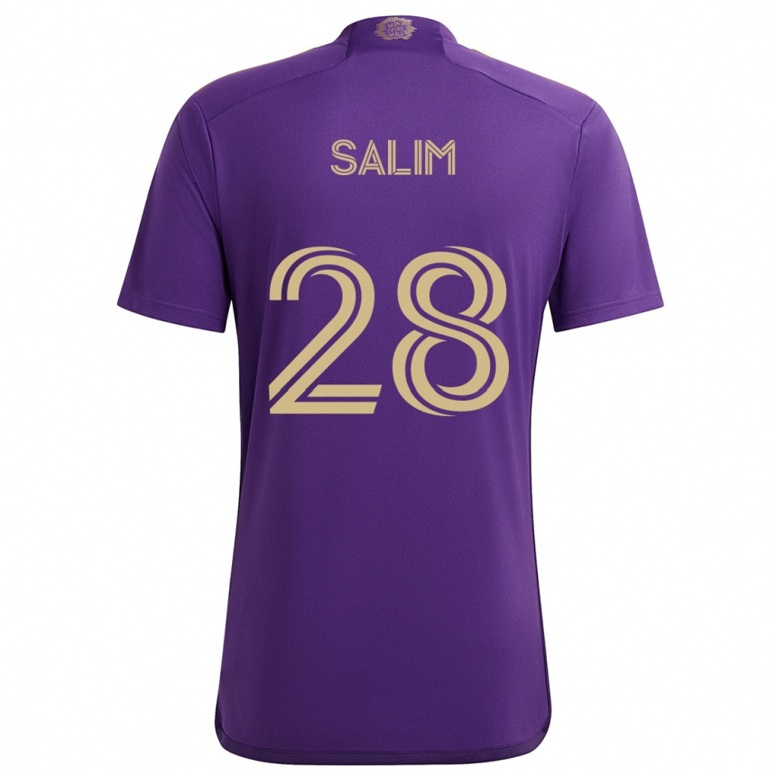 Niño Fútbol Camiseta Abdi Salim #28 Púrpura Amarillo 1ª Equipación 2024/25 Argentina