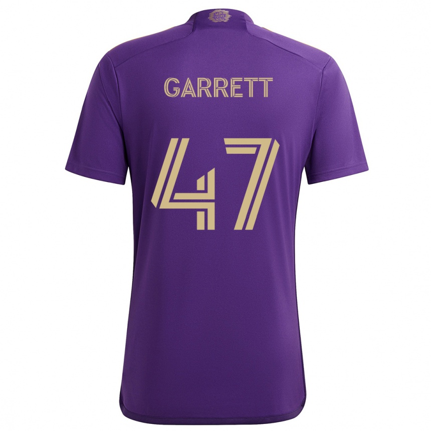 Niño Fútbol Camiseta Ian Garrett #47 Púrpura Amarillo 1ª Equipación 2024/25 Argentina