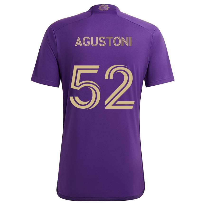 Niño Fútbol Camiseta Gonzalo Agustoni #52 Púrpura Amarillo 1ª Equipación 2024/25 Argentina