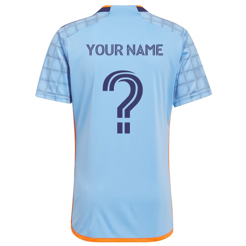 Niño Fútbol Camiseta Su Nombre #0 Azul Naranja 1ª Equipación 2024/25 Argentina