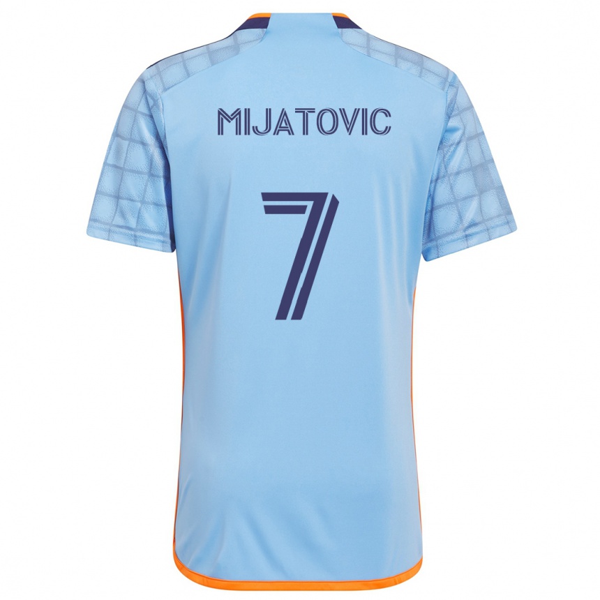 Niño Fútbol Camiseta Jovan Mijatovic #7 Azul Naranja 1ª Equipación 2024/25 Argentina