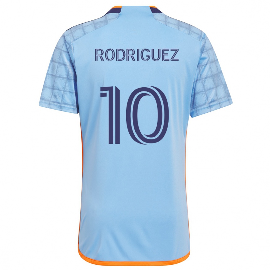 Niño Fútbol Camiseta Santiago Rodríguez #10 Azul Naranja 1ª Equipación 2024/25 Argentina