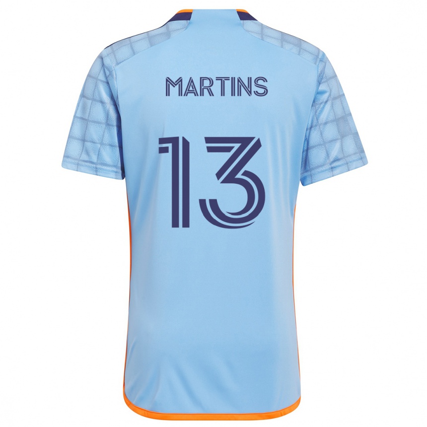 Niño Fútbol Camiseta Thiago Martins #13 Azul Naranja 1ª Equipación 2024/25 Argentina